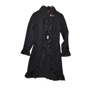 Vintage Betty Draper Black Dress 12 Mad Men Ruffle 1960's Tamaras Bow Union Made